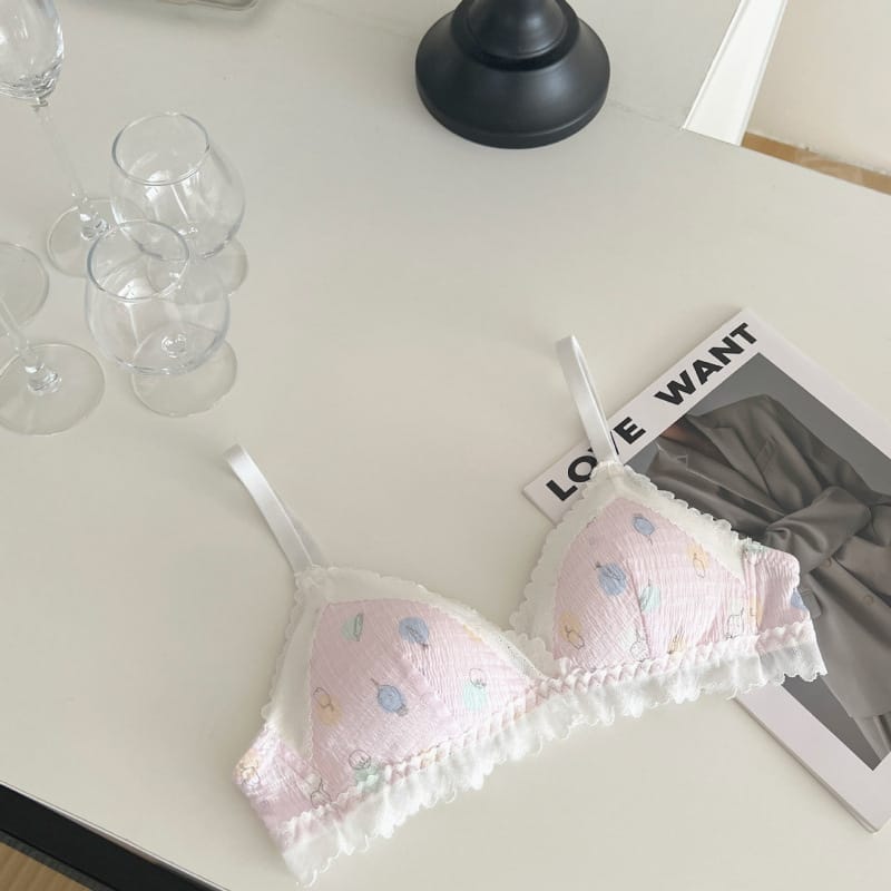 Teen Lace Trim Triangle Cup Breathable Bra