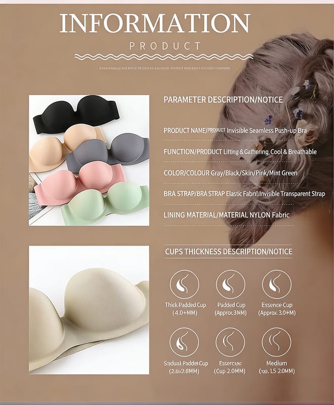Strapless Anti Slip Seamless Bra detail 1