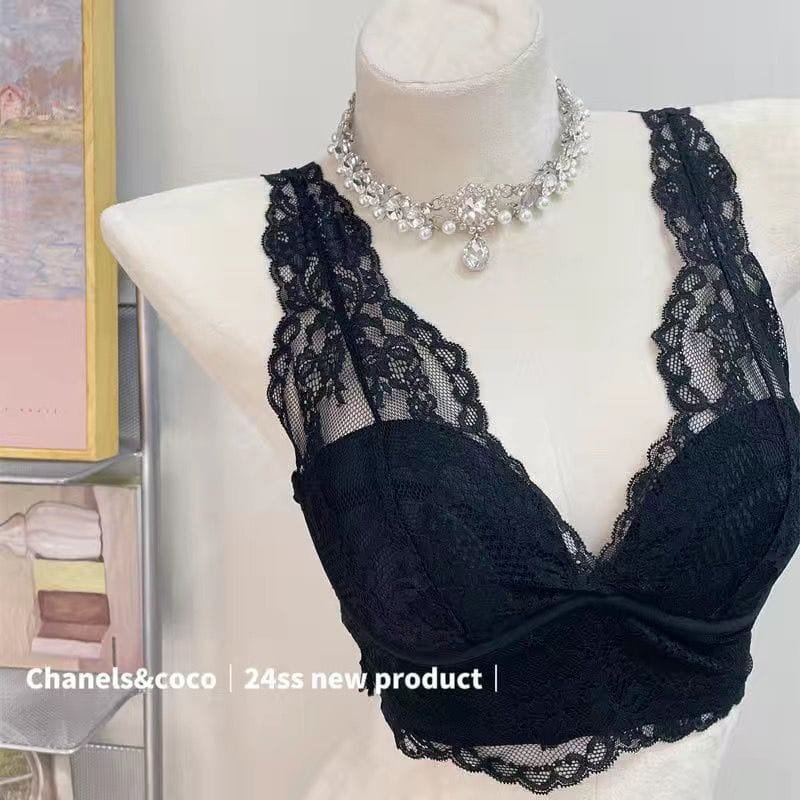 French Lace Wirefree Camisole Bra Set