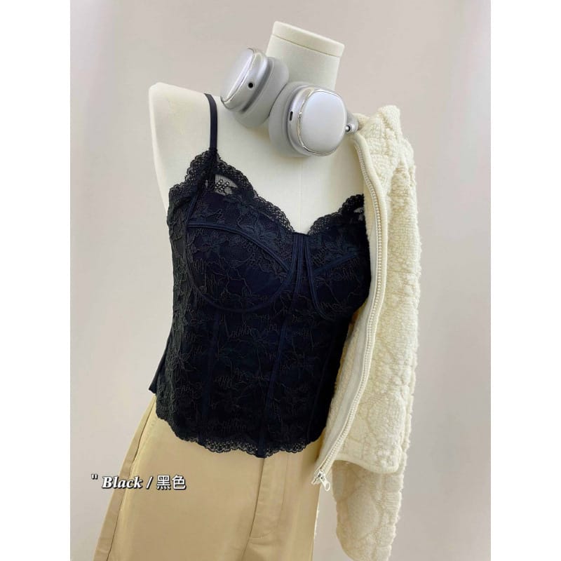 Lace Trim Padded Camisole Bralette
