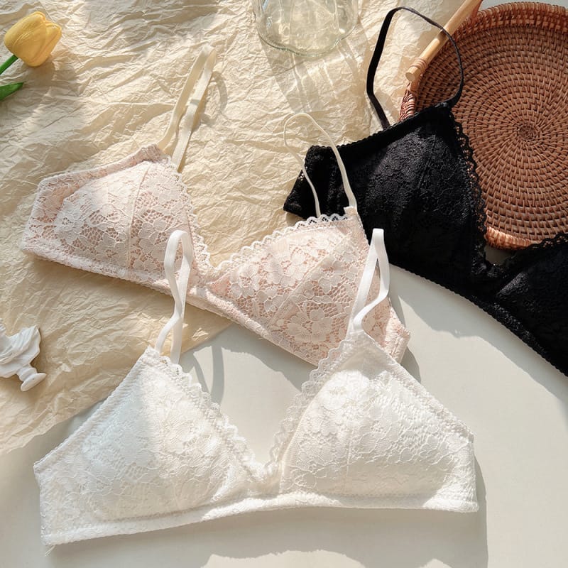 French Lace Triangle Cup Ultra Thin Teen Bra