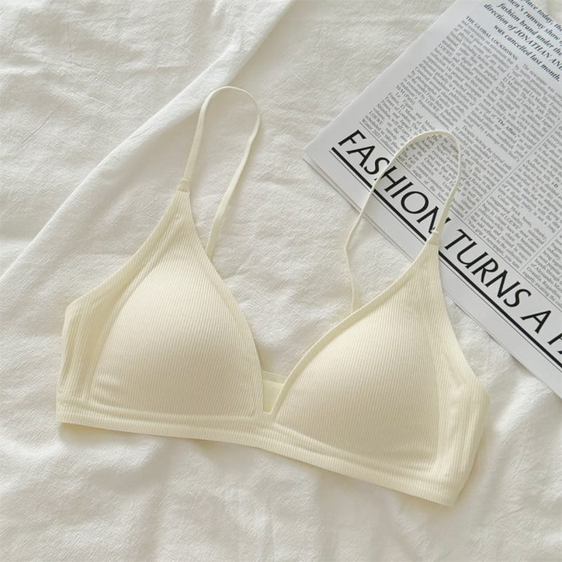 Spaghetti Strap French Triangle Deep V Bralette