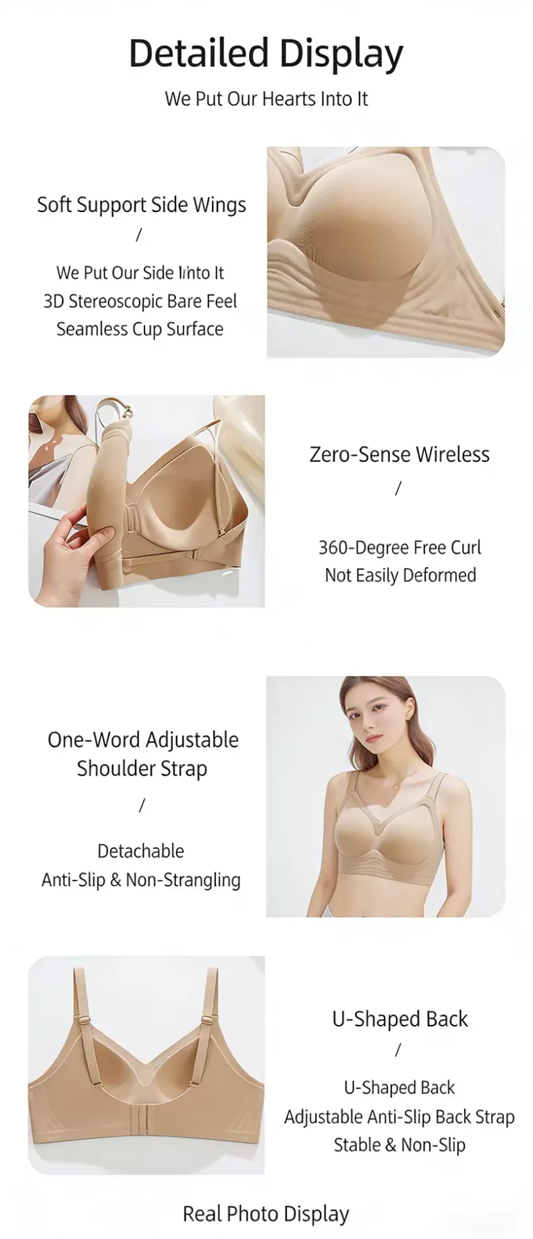 Seamless Backless Push-Up Bra - quality craftsmanship detail 3