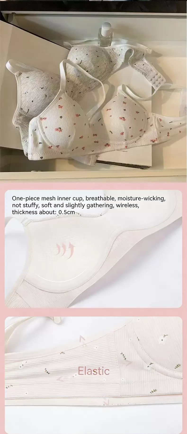 Floral Wireless Bra 6