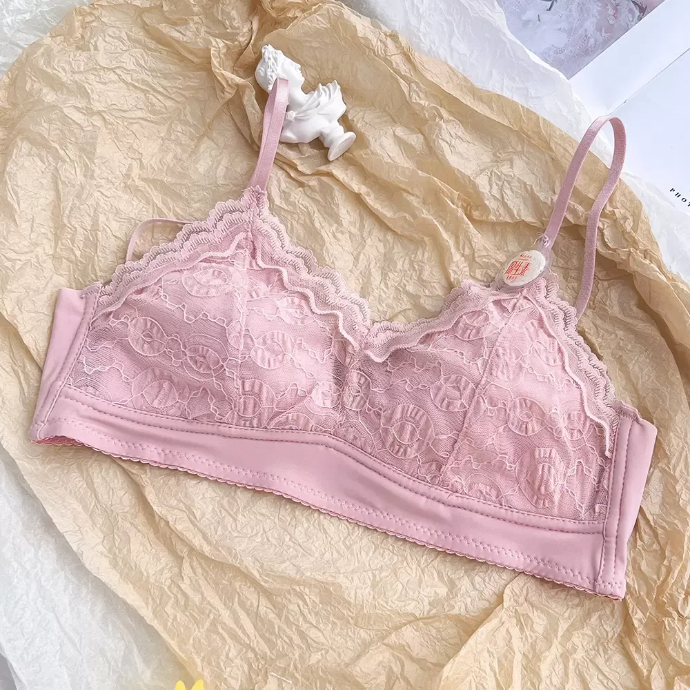 Lace Wireless Bra for Women – French Style Triangle Bra with Soft Push-Up, Seamless & Comfortable Fit 2