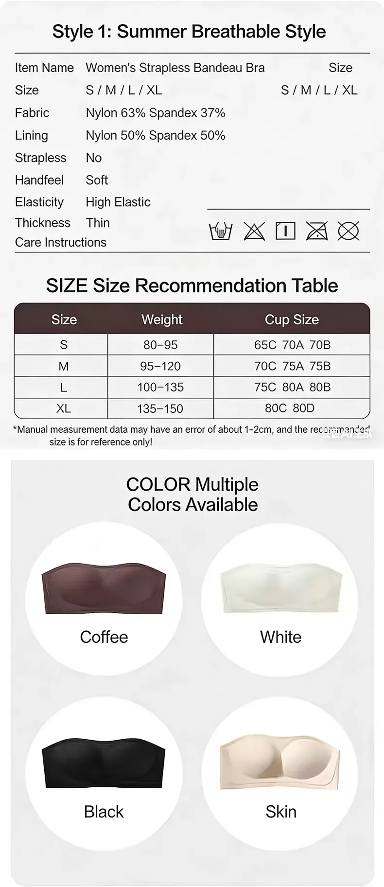 Strapless Anti-Slip Bra for Women 12