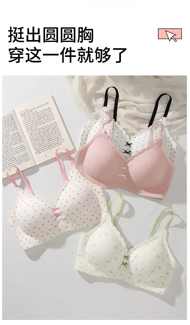 Cotton Lace Triangle Bra - quality craftsmanship detail 10