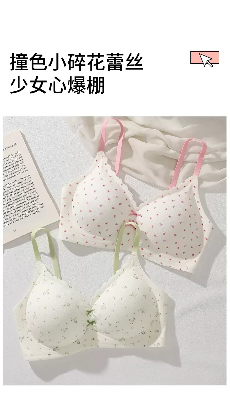 Cotton Lace Triangle Bra - quality craftsmanship detail 7