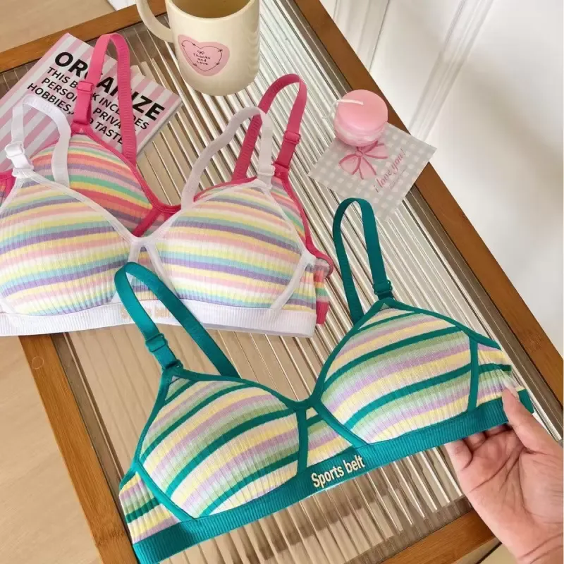 Striped Seamless Wireless Bra