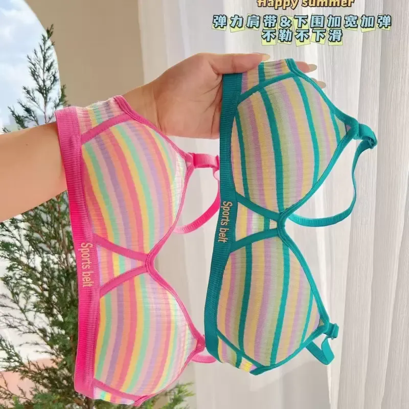 Striped Seamless Wireless Bra 3