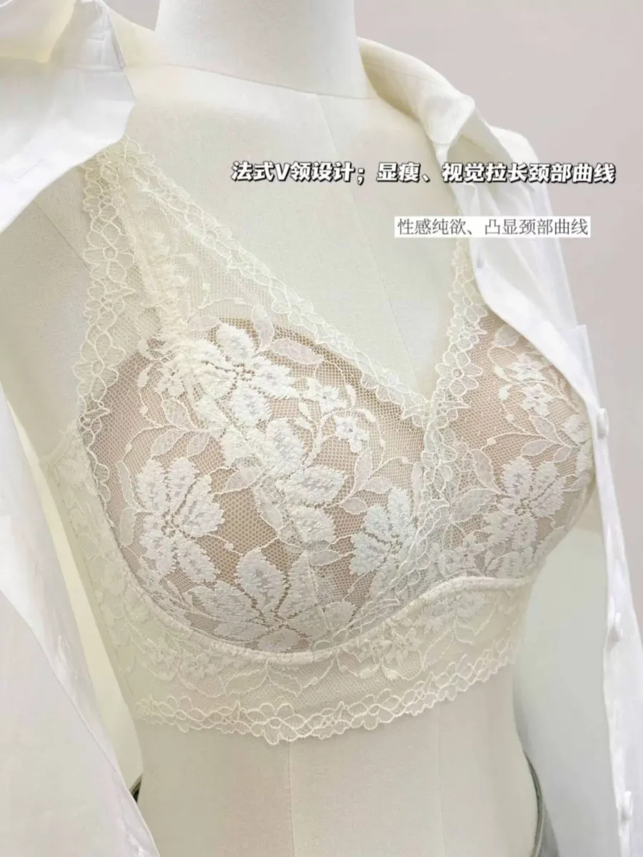 Sexy Lace Push Up Bra - quality craftsmanship detail 2