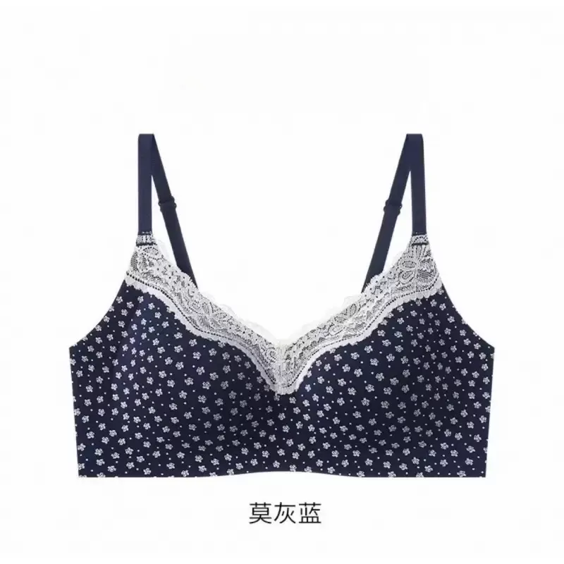 French Floral Wireless Bra Set 3