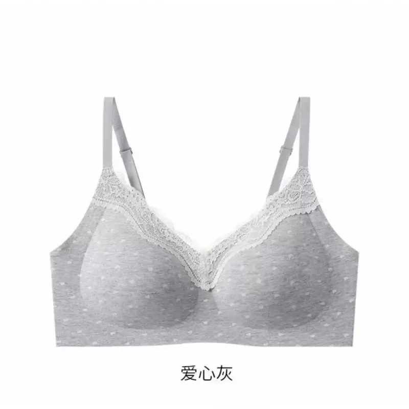 French Floral Wireless Bra Set 4