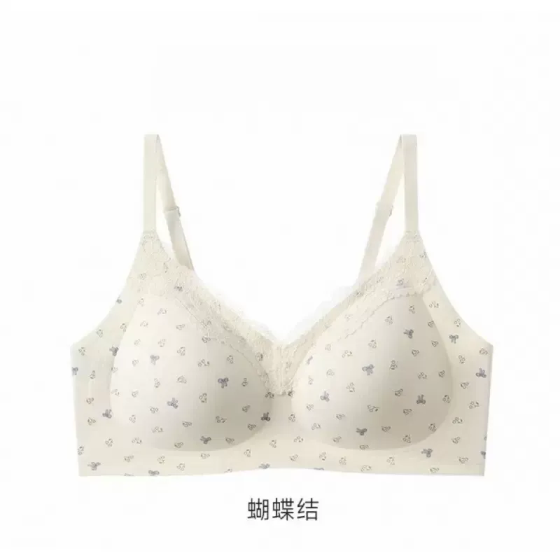 French Floral Wireless Bra Set 7