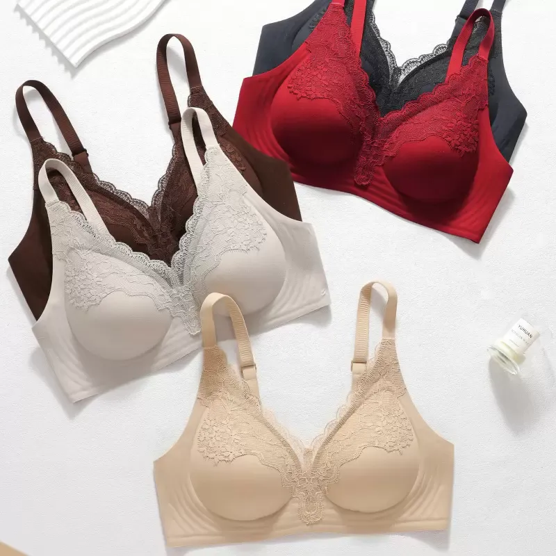 Women’s Red Lace Wireless Bra