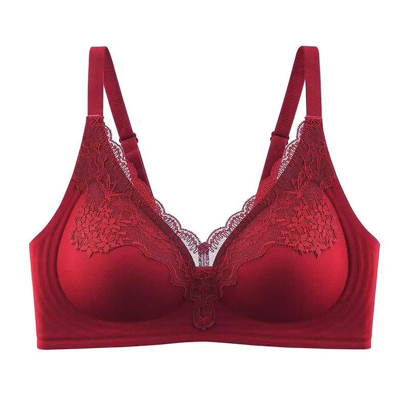 Women’s Red Lace Wireless Bra 11