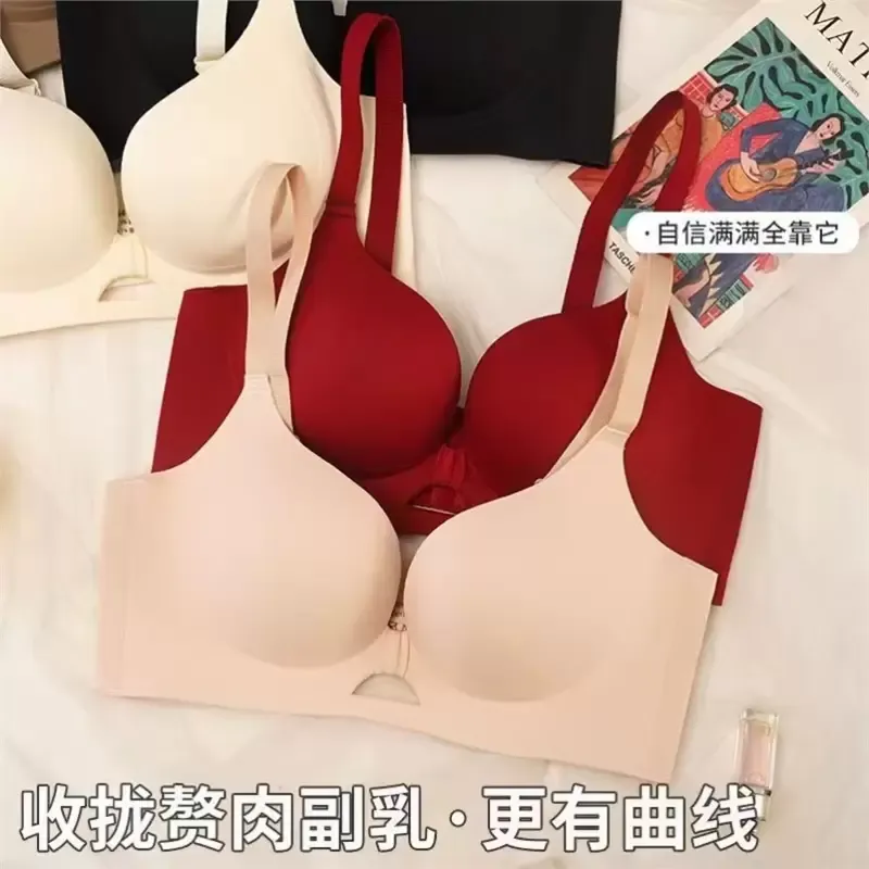 Women’s Red Wireless Push Up Bra 4