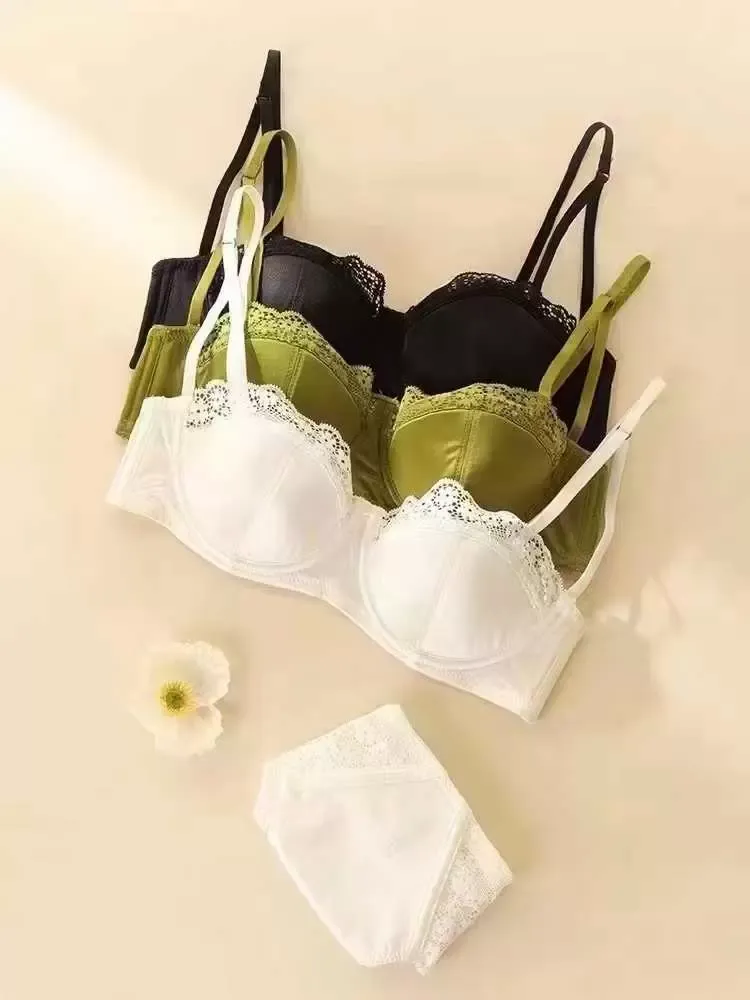 French Satin Push Up Bra