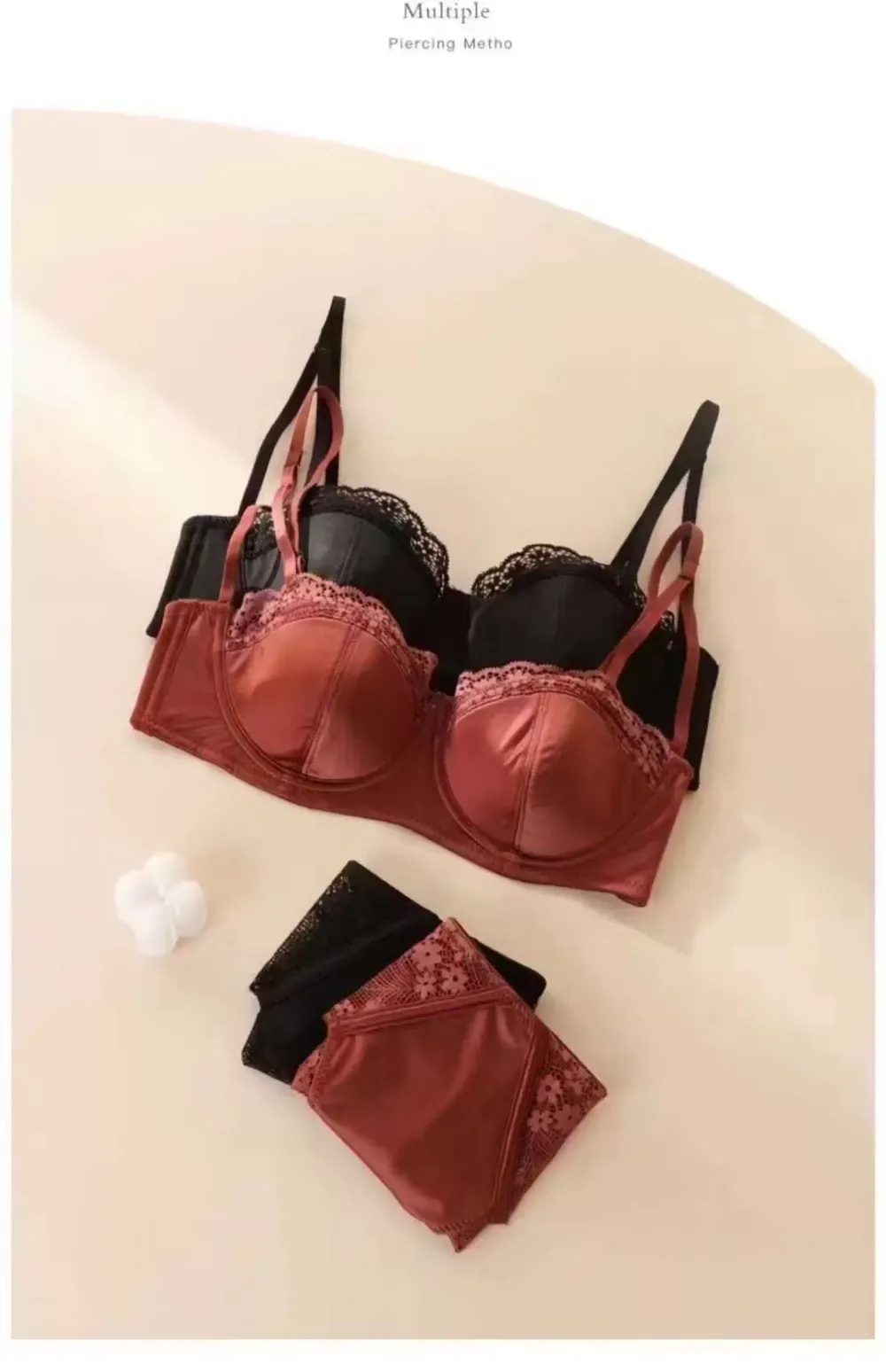 French Satin Push Up Bra 3