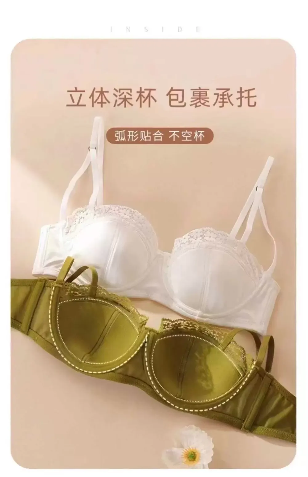 French Satin Push Up Bra 4