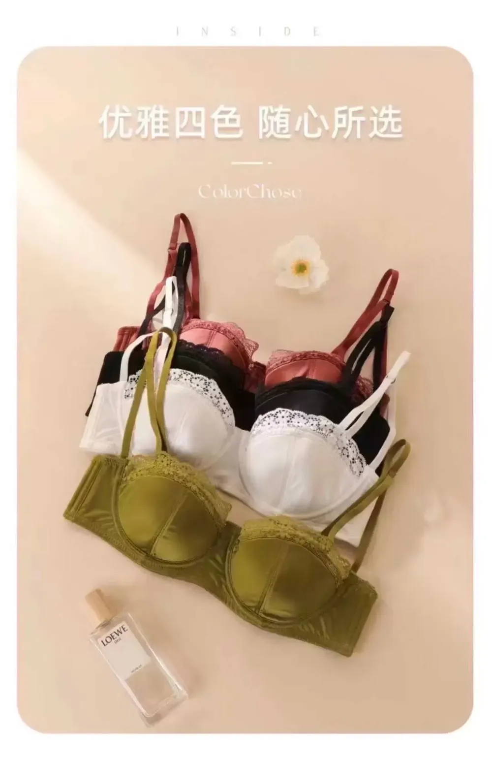 French Satin Push Up Bra 5