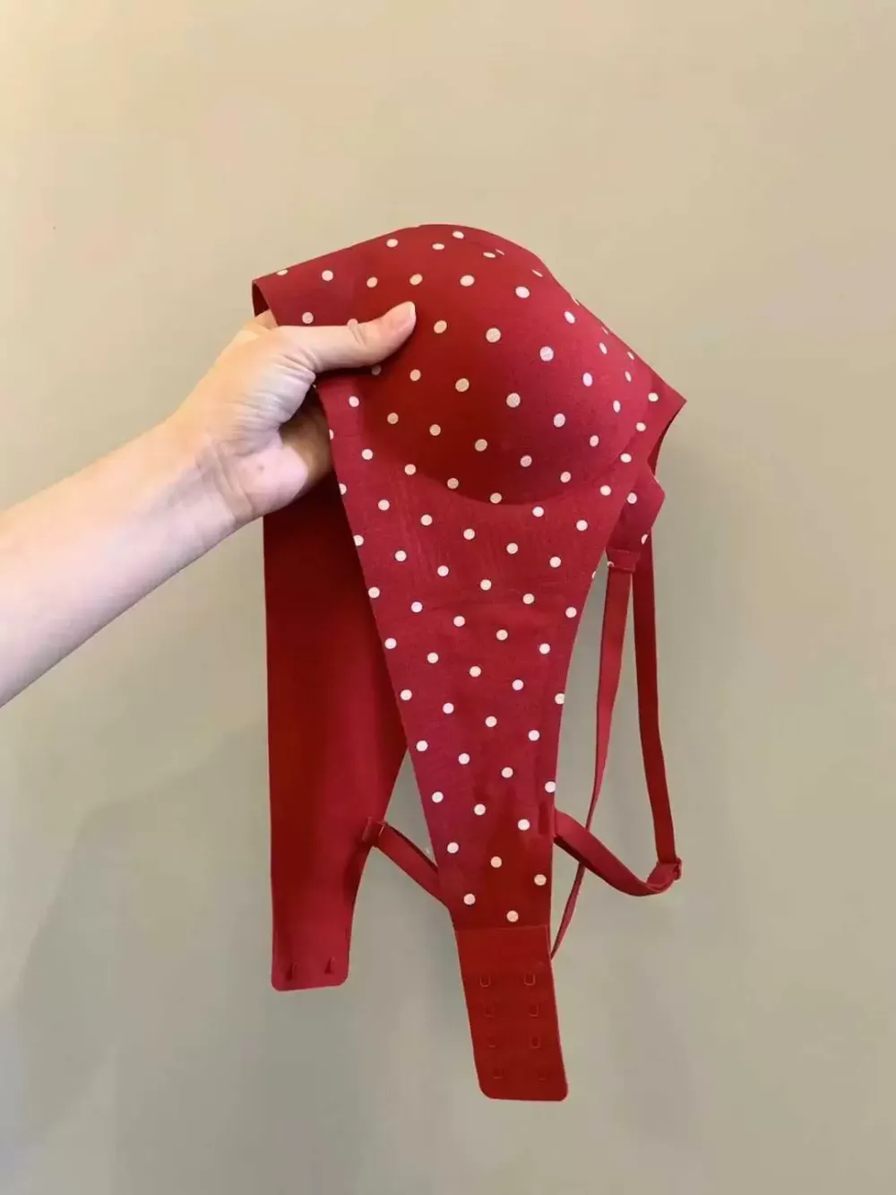 Polka Dot Deep V Triangle Bra 6