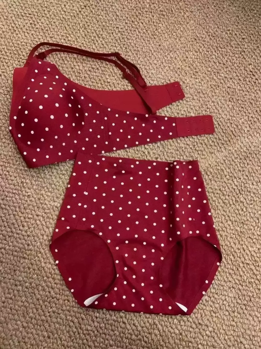Polka Dot Deep V Triangle Bra 8