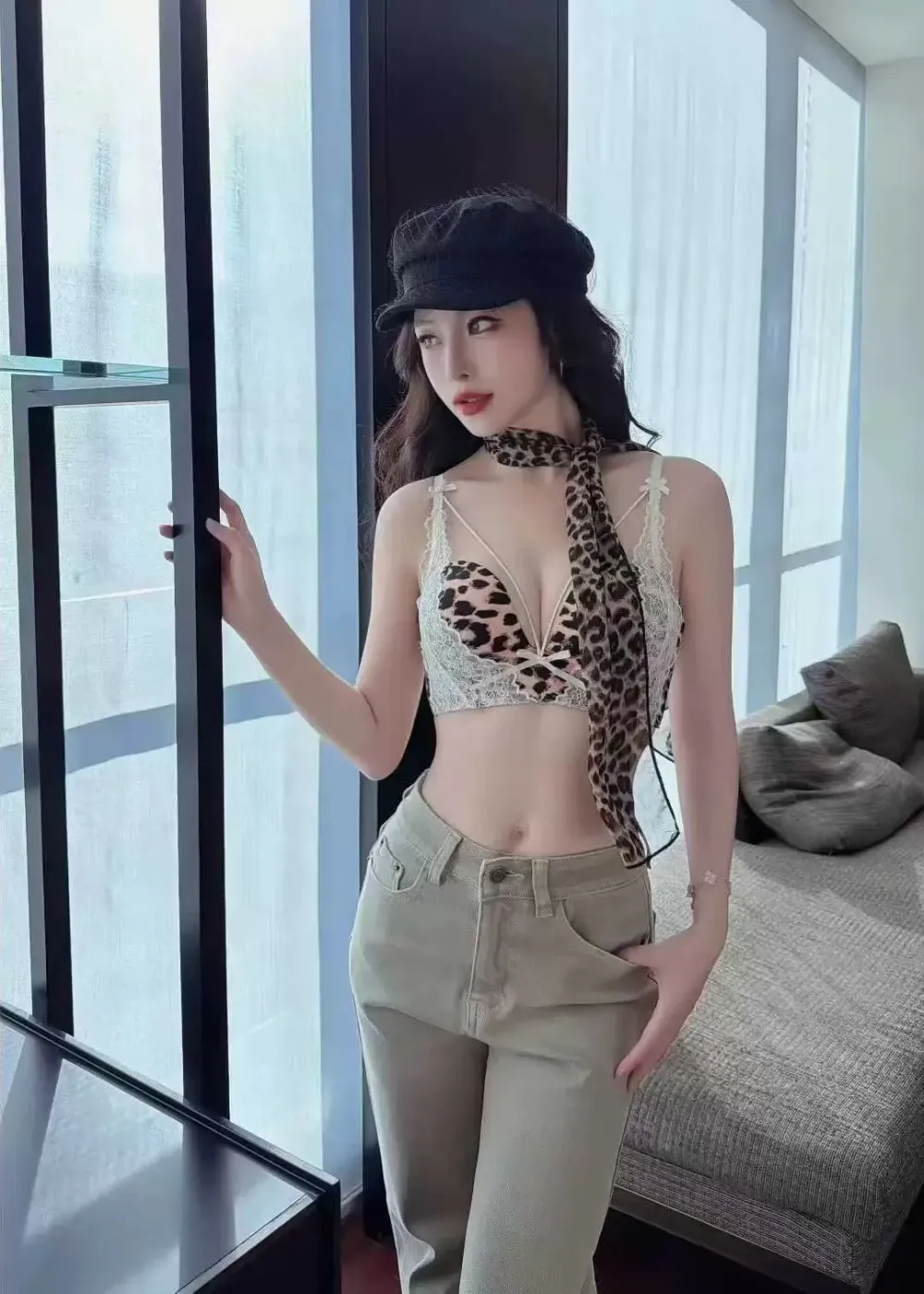 Leopard Lace Push Up Bra Set 6