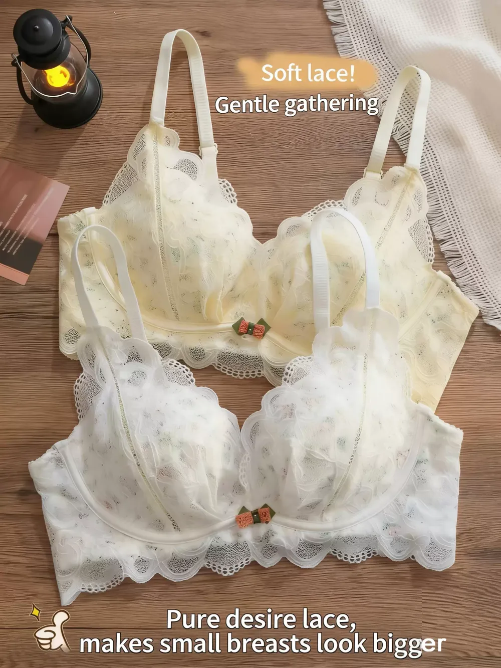 French Lace Wireless Bra for Women