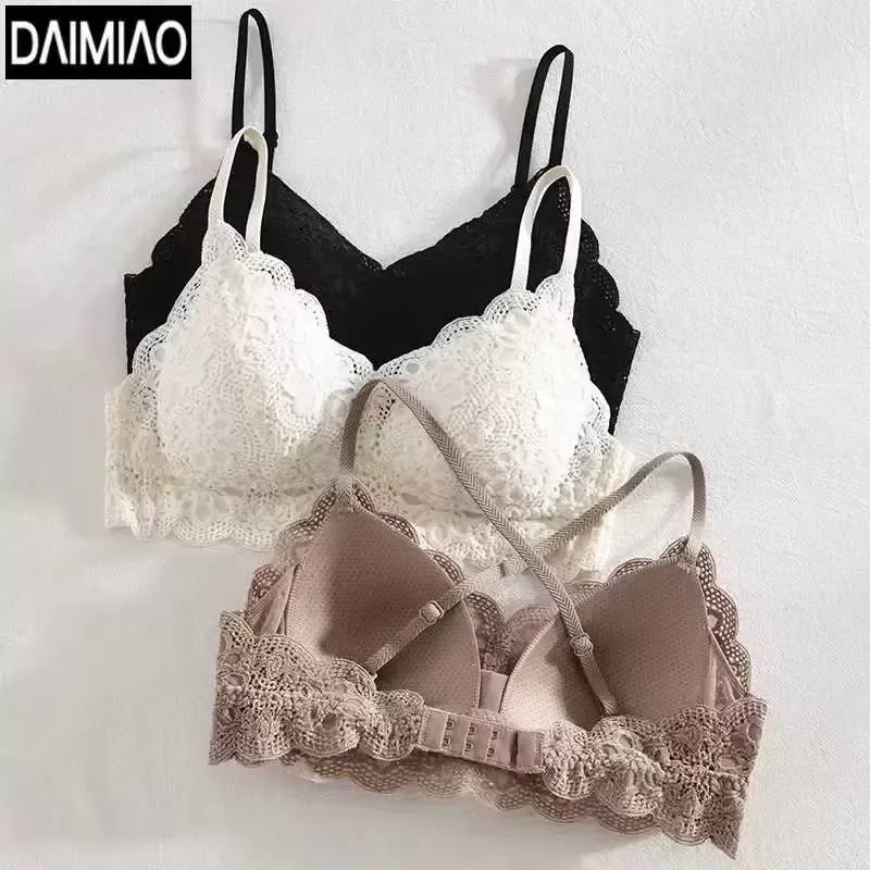 Seamless Lace Back Wireless Bra