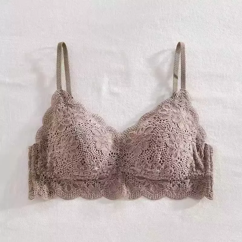 Seamless Lace Back Wireless Bra 8